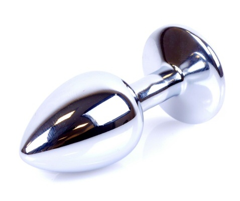 Boss Series Jewellery Silver Plug CLEAR - stříbrný anální kolík s drahokamem 7 x 2,7 cm