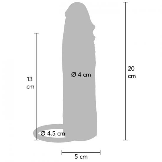 ToyJoy Get Real Hydrated Skin Penis Sleeve Silicone (20 cm), realistický návlek na penis