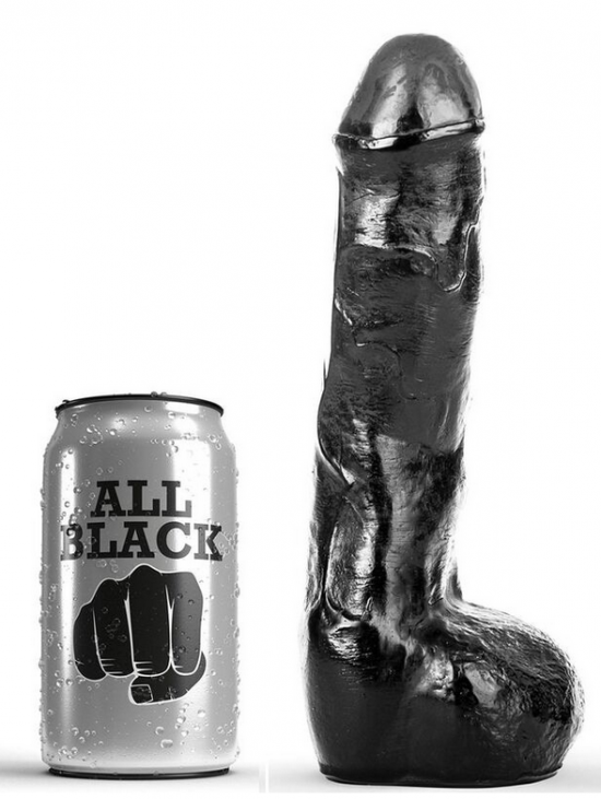 Anální dildo ALL BLACK realistické 20 cm černé