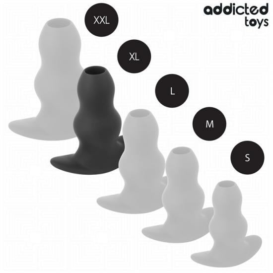 Addicted Toys Hollow Anal Plug Silicone XL (13.9 cm), dutá anální zátka