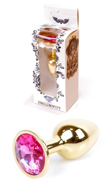 Boss Series Jewellery Gold Pink - Růžový anální kolík Różowy
