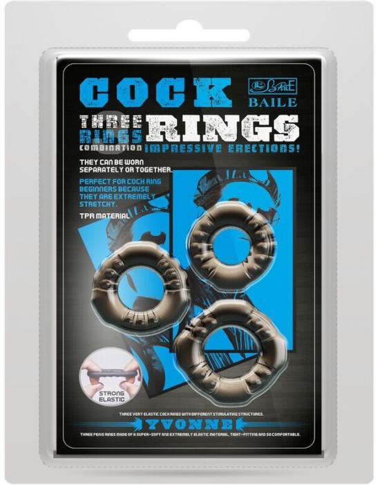 Yvonne Three Penis Rings Set