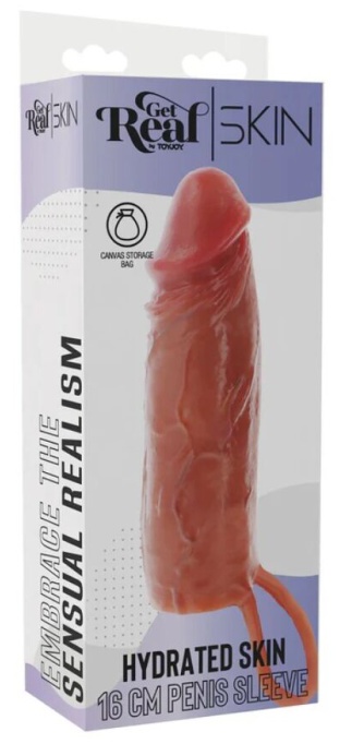 ToyJoy Get Real Hydrated Skin Penis Sleeve Silicone (16 cm), realistický návlek na penis
