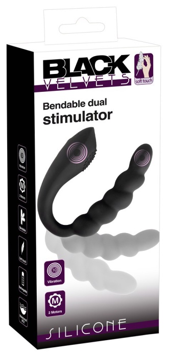 Black Velvets Bendable Dual Stimulator, dvojitý anální vibrátor