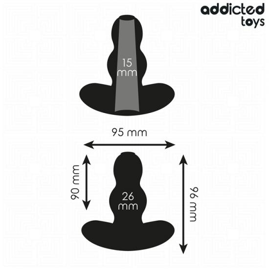 Addicted Toys Hollow Anal Plug Silicone M (9.6 cm), dutá anální zátka