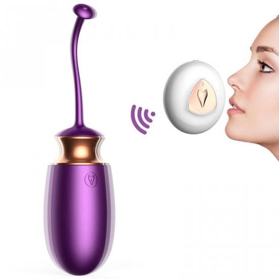 Boss Series Vibrating Silicone Love Egg 10 - Vibrační vajíčko s vyhříváním a hlasovým nebo dálkovým ovládáním fialové