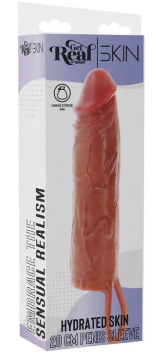 ToyJoy Get Real Hydrated Skin Penis Sleeve Silicone (20 cm), realistický návlek na penis