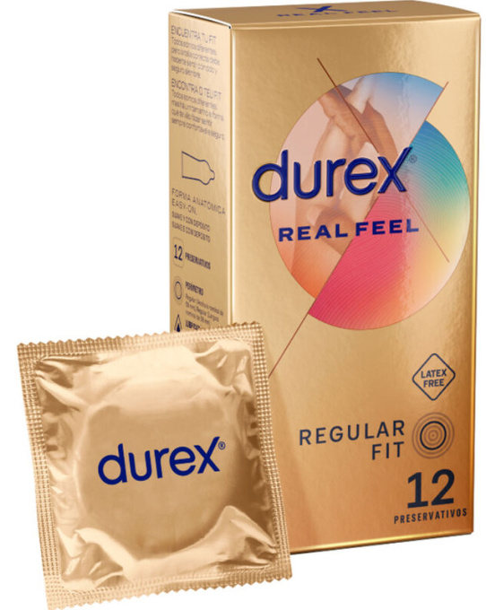 Durex RealFeel kondomy bez latexu, 12 ks