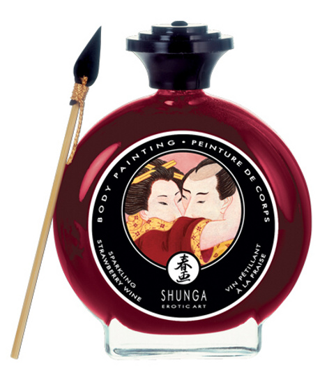 Shunga Malování na tělo Champagne a Strawberry Bodypaint 100ml