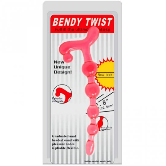 Bendy Twist Anal Beads Red