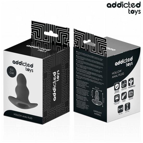 Addicted Toys Hollow Anal Plug Silicone L (11.1 cm), dutá anální zátka