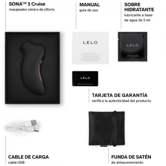 LELO Sona 3 Cruise (Black), sonický stimulátor klitorisu