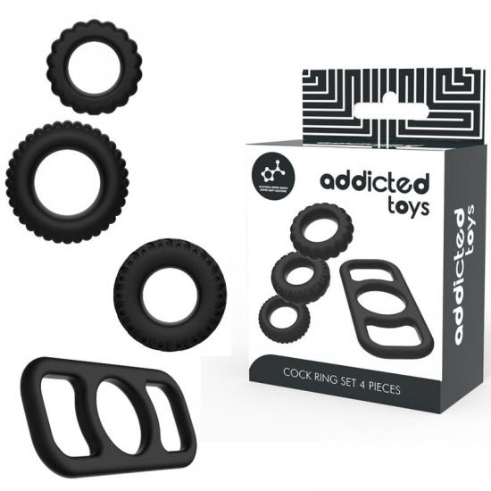 Addicted Toys Cock Ring Set 4 Pieces