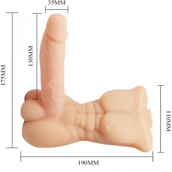 Lybaile Temptation Bigger Man Vibration Vibrační mužské torzo s realistickým dildem