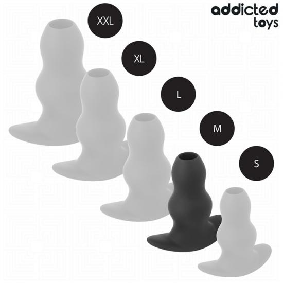 Addicted Toys Hollow Anal Plug Silicone M (9.6 cm), dutá anální zátka
