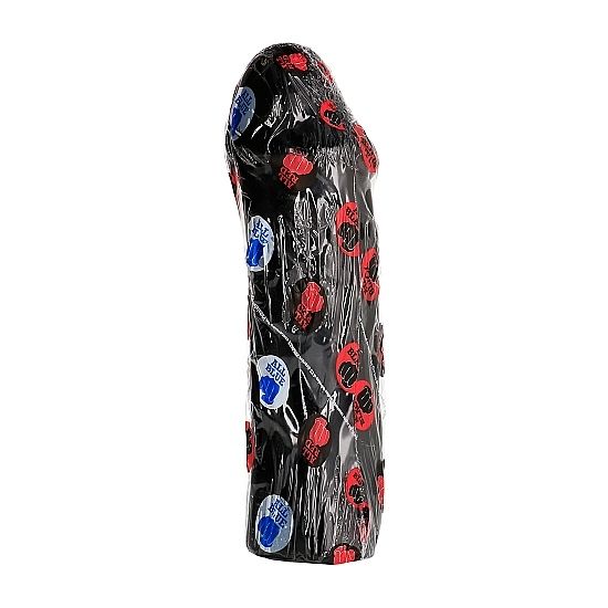 All Black AB49, černé vinylové dildo 28 x 6,5–8,5 cm