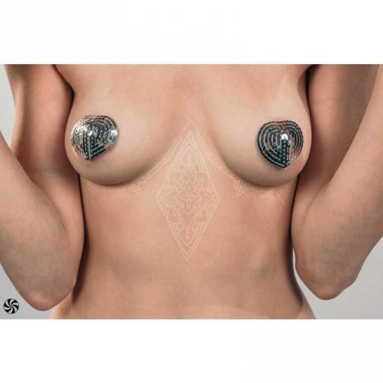 Lola Games Pasties Burlesque Rand Silver - lepítka na bradavky stříbrná Stříbrný