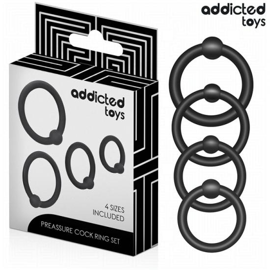 Addicted Toys Set Of Pressure Silicone Rings, sada erekčních kroužků
