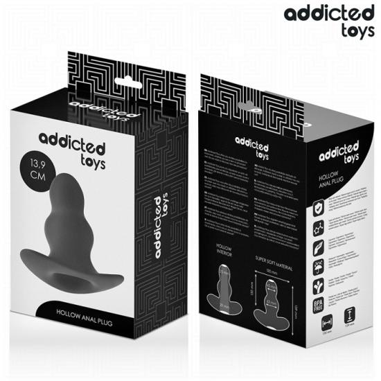 Addicted Toys Hollow Anal Plug Silicone XL (13.9 cm), dutá anální zátka