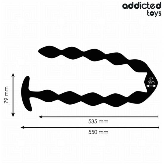 Addicted Toys Extra Long Silicone Anal Plug, extra dlouhá anální hračka