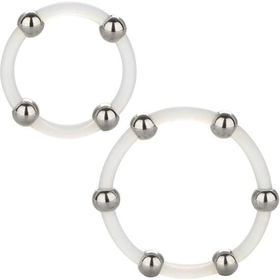 California Exotics Steel Beaded Silicone Ring Set