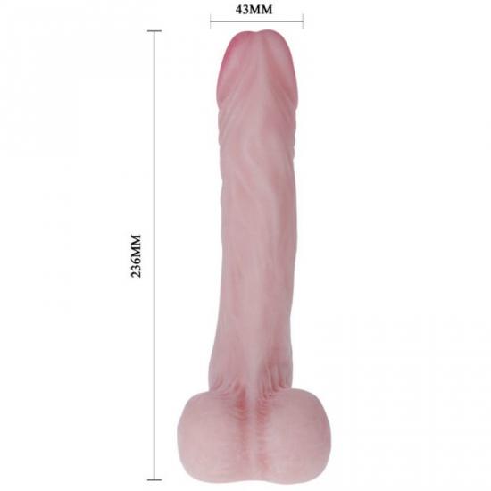 Ultra realistické dildo penis 23,6 cm s koulemi a přísavkou