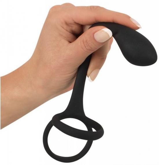 Black Velvets Cock & Ball Ring + Plug Slim