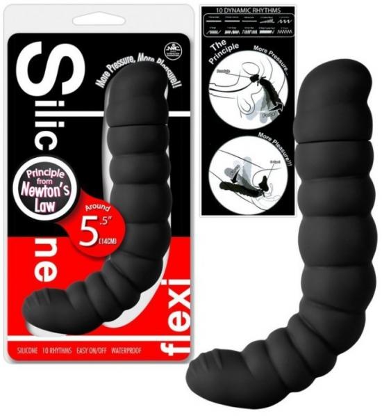 Silicone Flexi - boulovitý zakřivený vibrátor