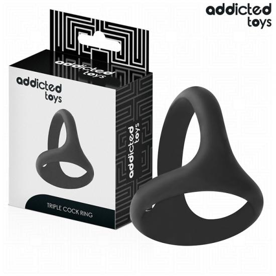 Addicted Toys Thick Triple Penis Ring, trojitý erekční kroužek