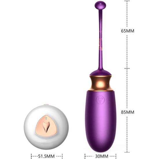 Boss Series Vibrating Silicone Love Egg 10 - Vibrační vajíčko s vyhříváním a hlasovým nebo dálkovým ovládáním fialové