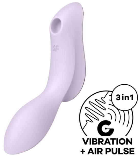 Satisfyer Curvy TRINITY 2 vibrátor se stimulátorem klitorisu violet 16,8 cm Satisfyer Curvy TRINITY 2 vibrátor se stimulátorem klitorisu violet 16,8 cm