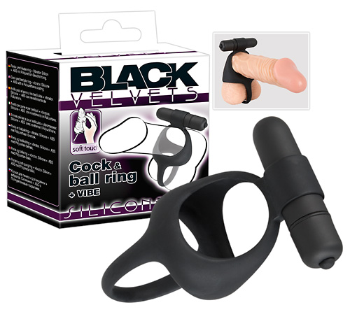 Black Velvets Cock  Ball Ring