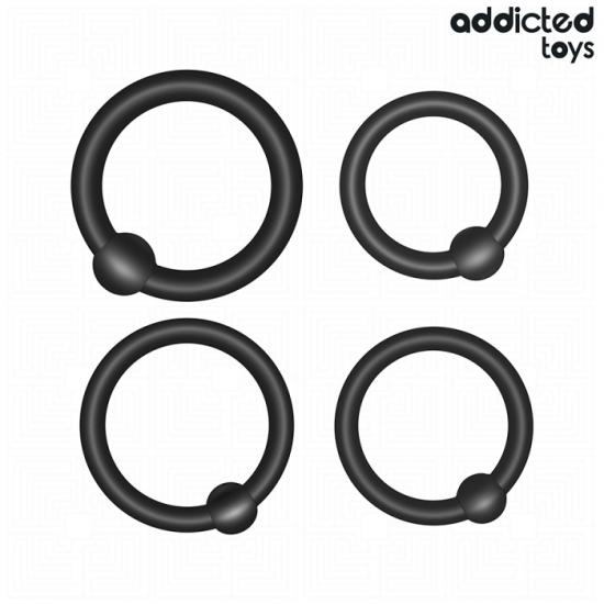 Addicted Toys Set Of Pressure Silicone Rings, sada erekčních kroužků