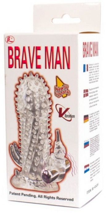 Baile Brave Man Vibrating dots - vibrační návlek na penis