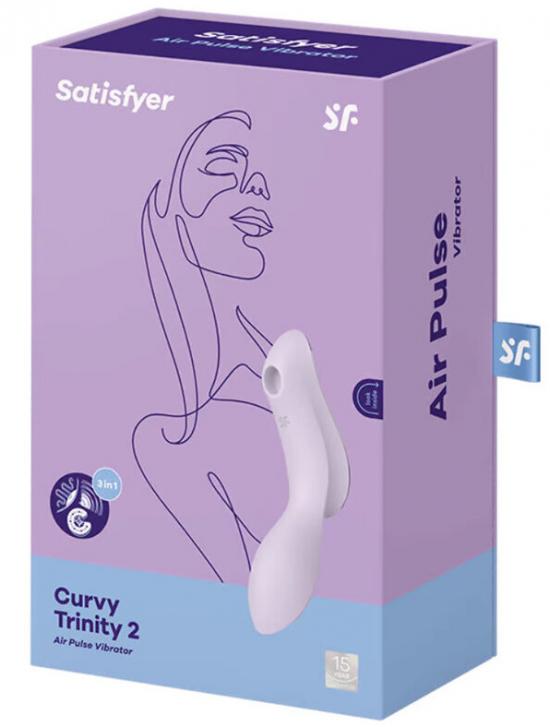 Satisfyer Curvy TRINITY 2 vibrátor se stimulátorem klitorisu violet 16,8 cm