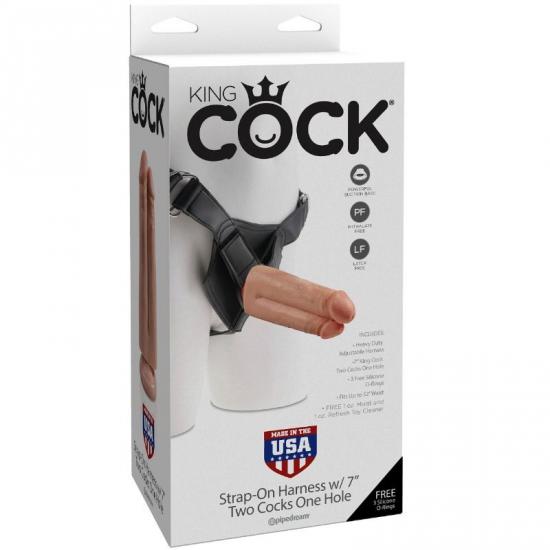 King Cock Strap-On 7 Inchs Two Cocks