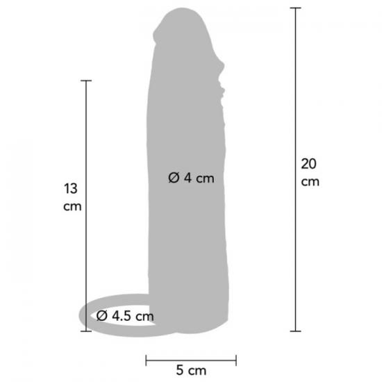 ToyJoy Get Real Hydrated Skin Penis Silicone Sleeve Vibrating (20 cm), vibrační návlek na penis