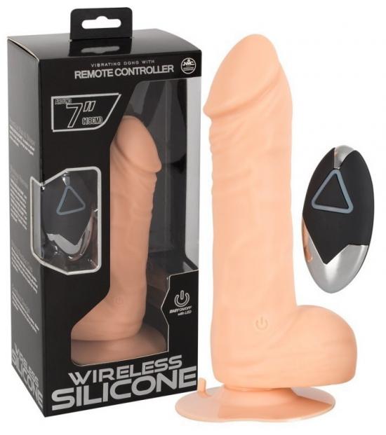 Bezdrátový 7 - silikonový vibrátor (přírodní)