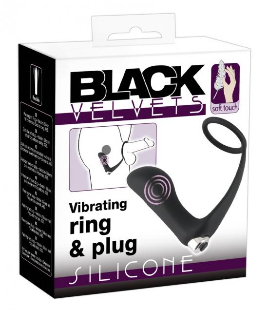 Black Velvets Vibrating ring a plug