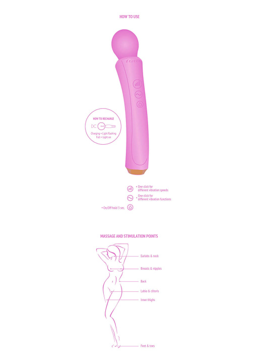 Ergonomický masážní vibrátor XoCoon Wand fialový