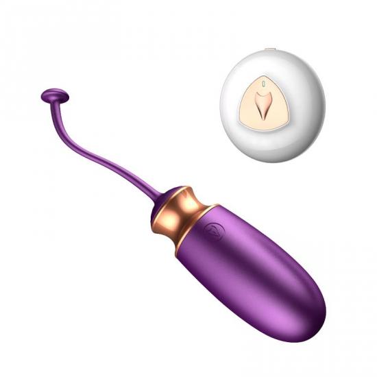Boss Series Vibrating Silicone Love Egg 10 - Vibrační vajíčko s vyhříváním a hlasovým nebo dálkovým ovládáním fialové