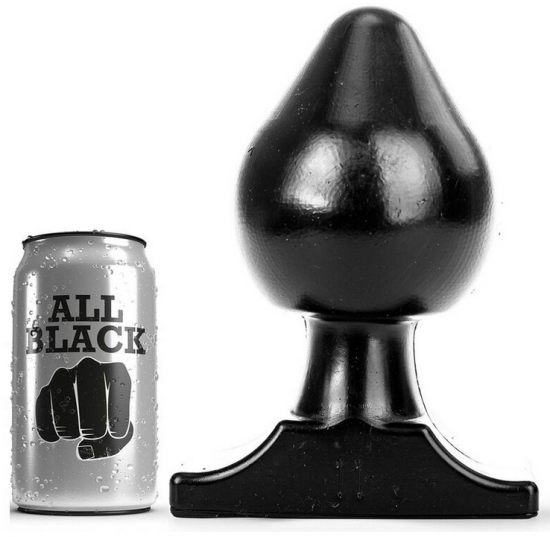 All Black AB75, černý anální kolík 19 x 10,8 cm