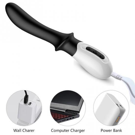 Boss Series Silicone G Spot Massager 10 - Vibrátor na bod G s funkcí vyhřívání Czarny