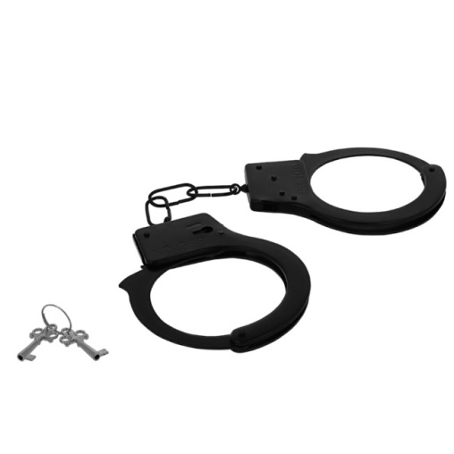 ntense Fetish Metal Handcuffs Black