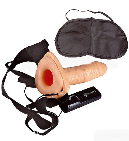 Fetish Fantasy 8&quot; Vibrating Hollow Strap-On