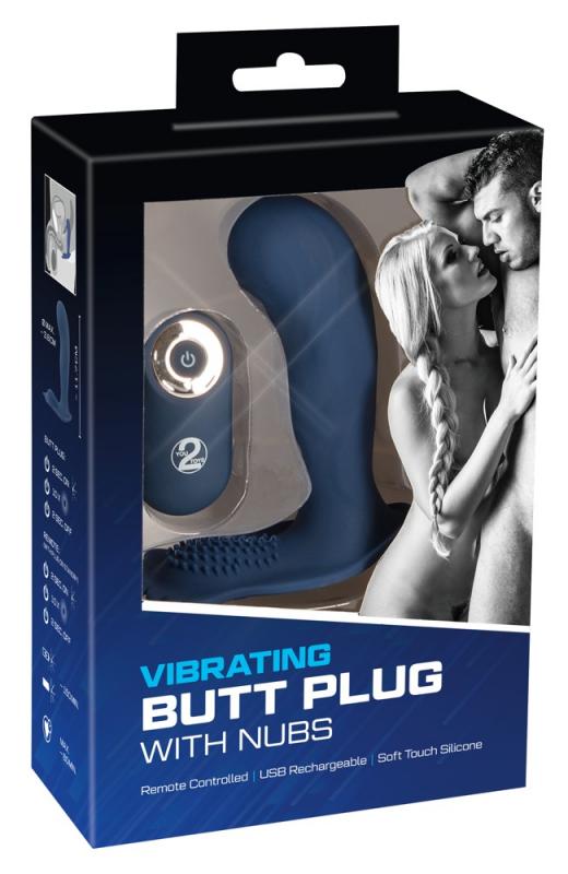 Kolík anální You2Toys Vibrating Butt Plug with nubs blue