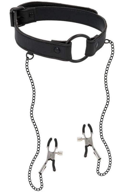 O Ring Gag with Nipple Clamps