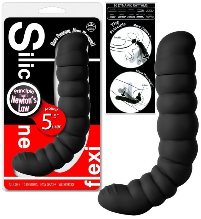 Silicone Flexi - boulovitý zakřivený vibrátor