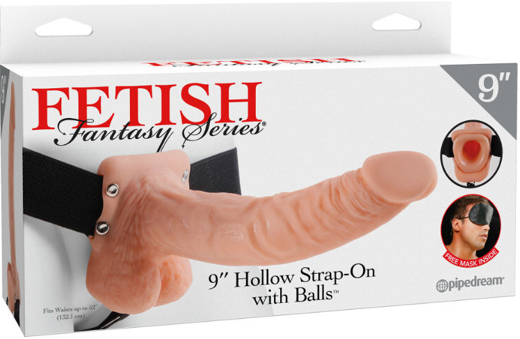 Fetish Fantasy 9 Vibrating Hollow Strap-On with Balls