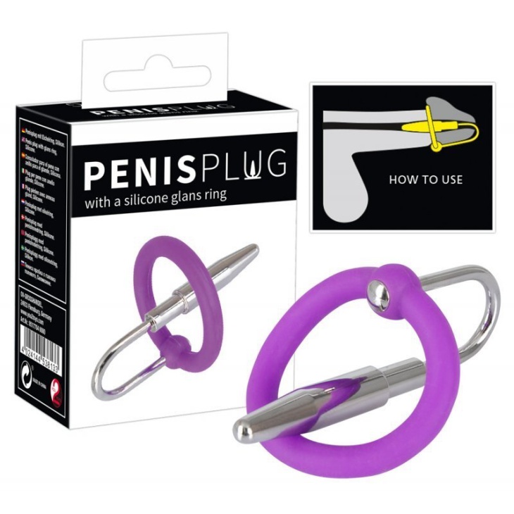 Penis Plug Piss Play with Glans Ring Stopper